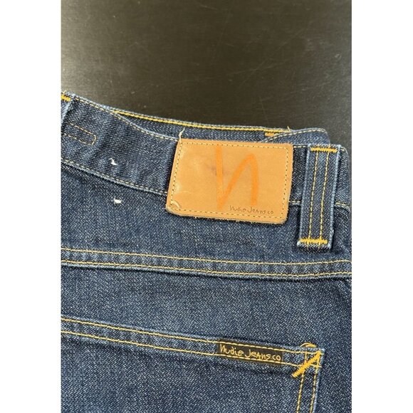 Nudie Jeans Men’s 32x29 Slim Jim Dark Organic Twill Straight Leg Blue NJ3775 - Picture 4 of 12